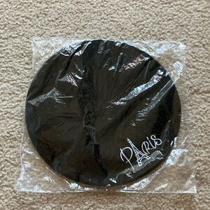 Black Paris Embroidered Beret